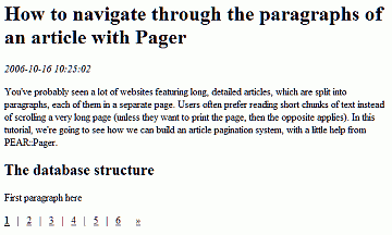 Pager with links example